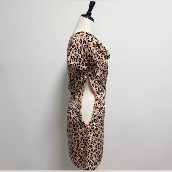 ASTR The Label Leopard Print Faux Wrap Long Sleeve Short Dress - Picture 3 of 7